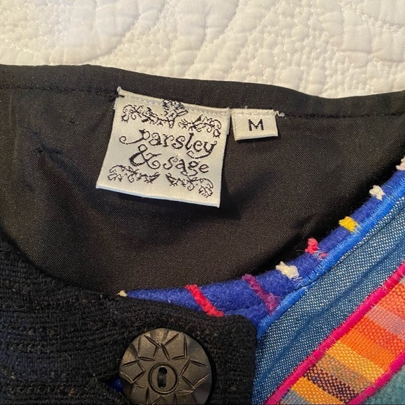 Parsley & Sage Embroidered Patchwork Button Jacket - M - Picture 4 of 13